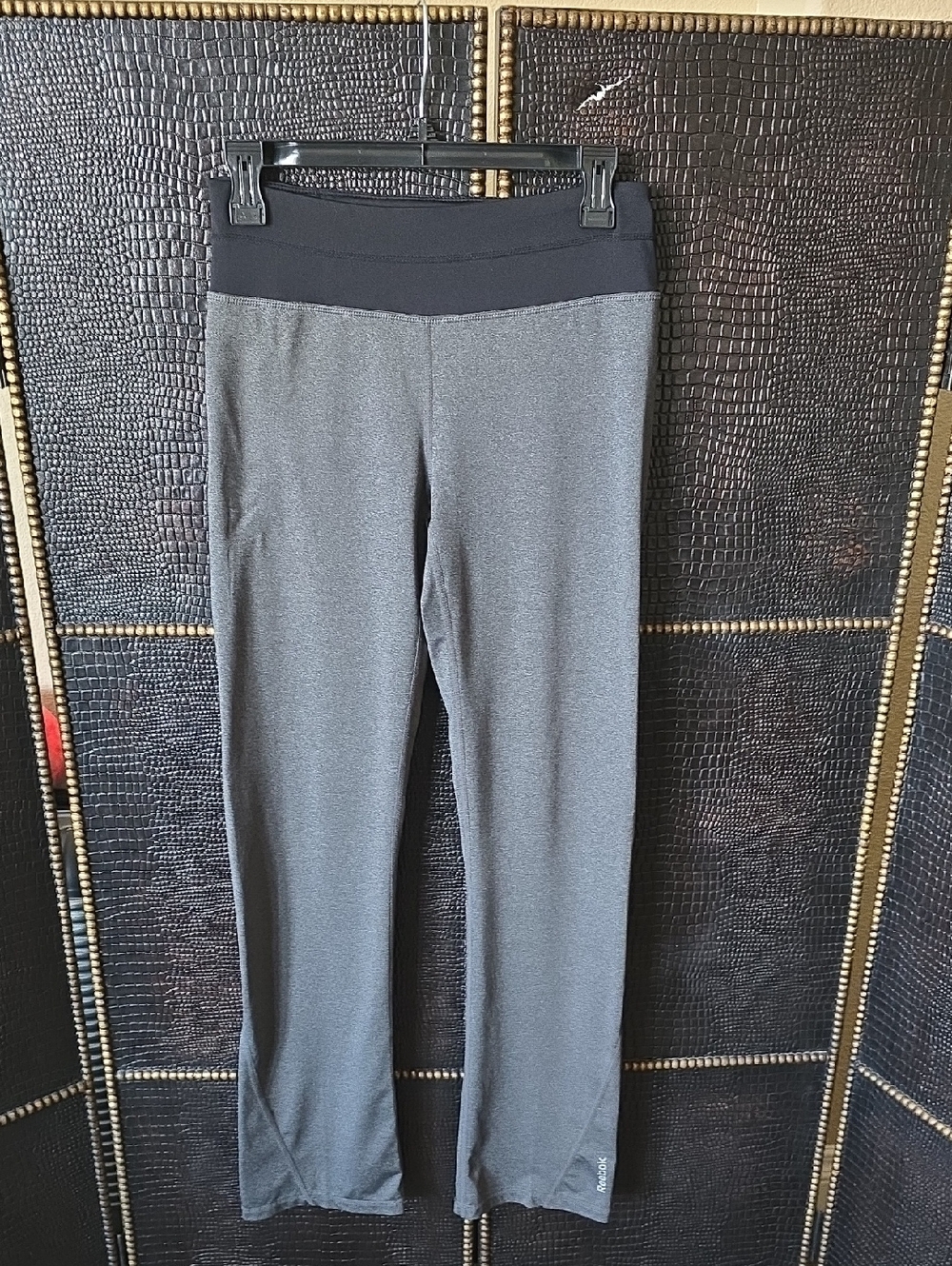 Reebok Gray Flare Track Pants with Black Waistband